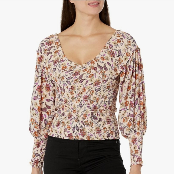 BB Dakota Tops - BB DAKOTA Steve Madden Paisley Print Smocked Blouse Top NEW